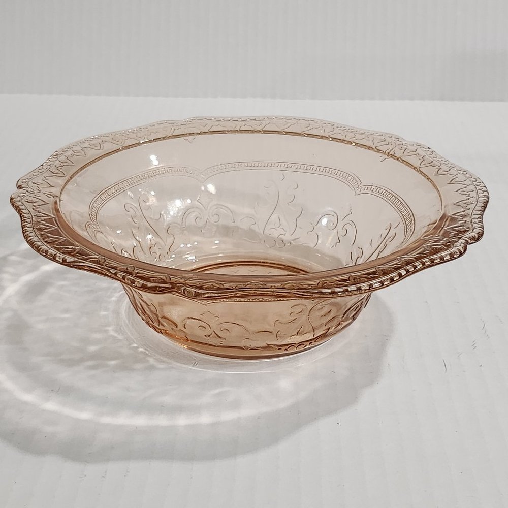 Antique Patrician Spoke Federal Glass Depression Pink Serving Bowl